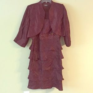 Beautiful burgundy Dress Barn dress w/ jacket. 16W